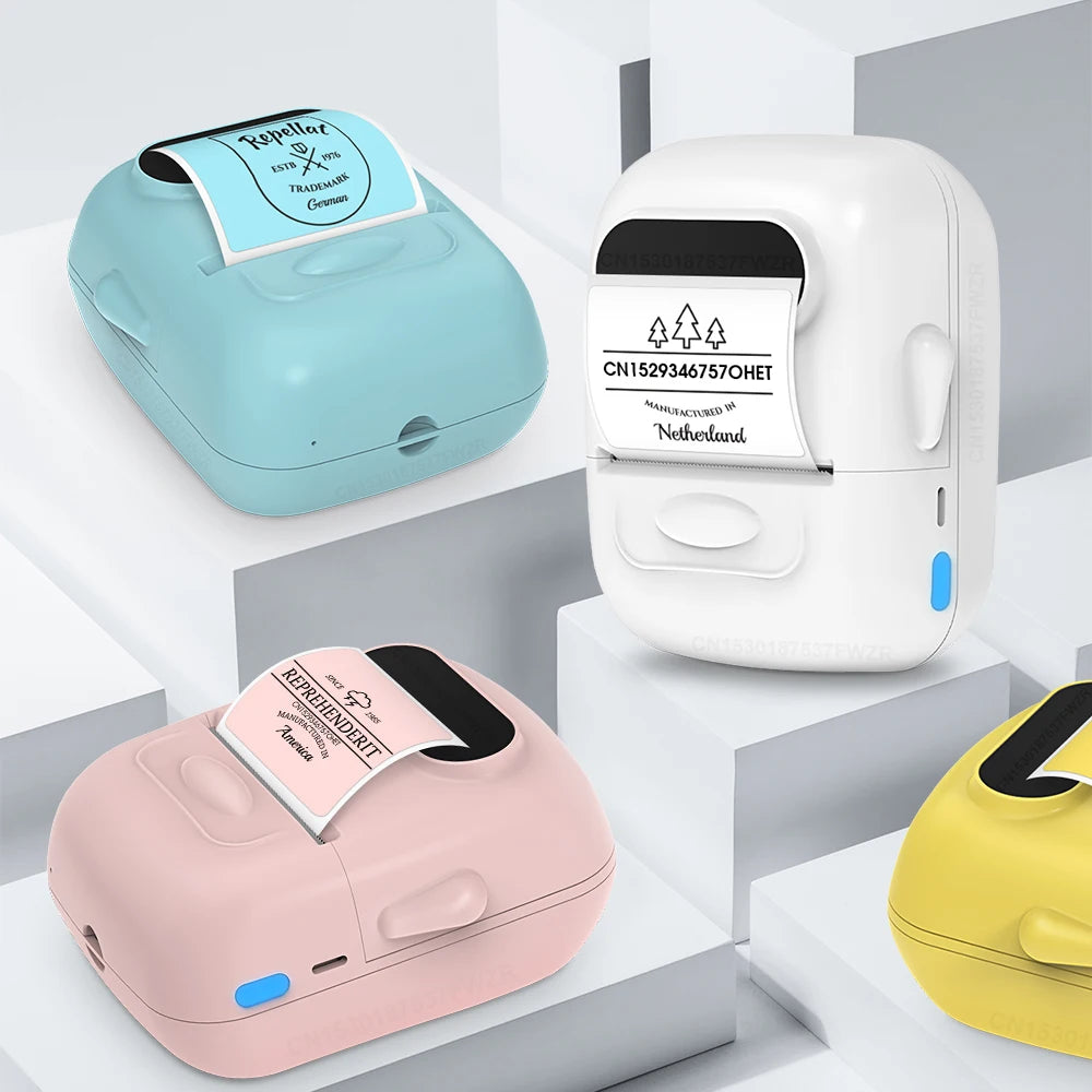 Portable Mini Printer P50 Thermal Adhesive Label Printer without Ink Bluetooth Sticker Printer Barcode Price Tag Label Maker